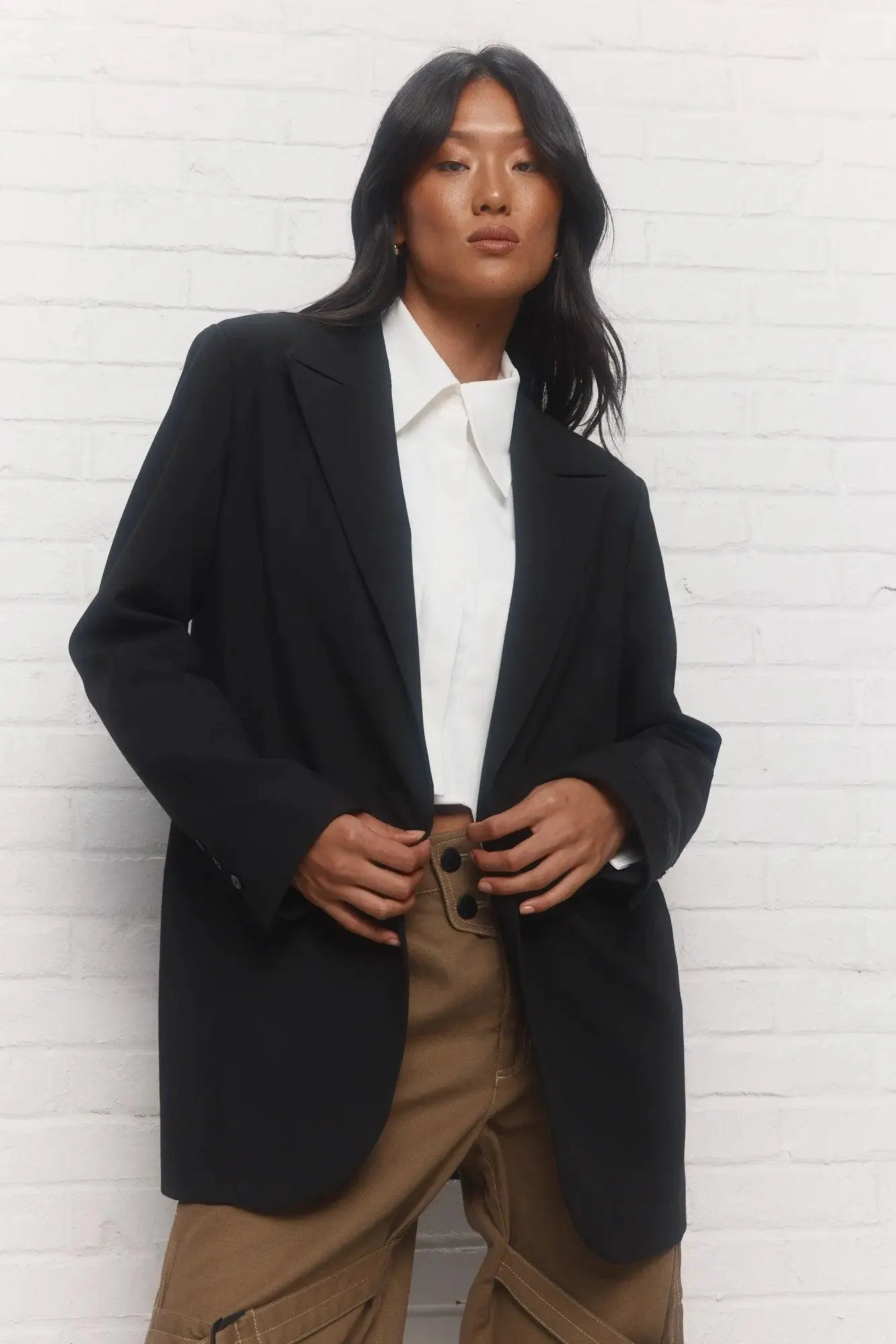 Cesar | Veston noir col large