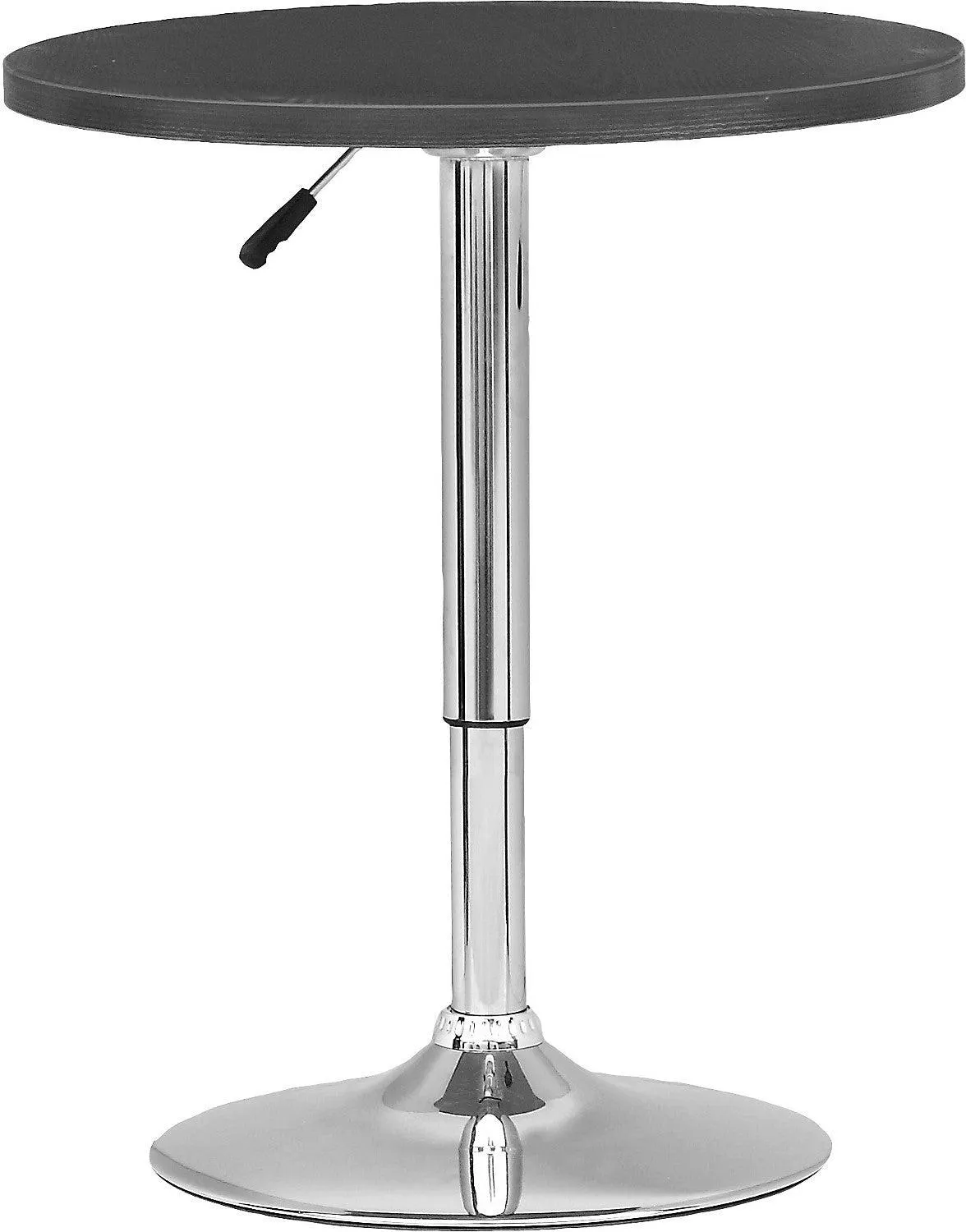 Table ronde de 23,5 po (L) réglable à hauteur bar, en métal - noire