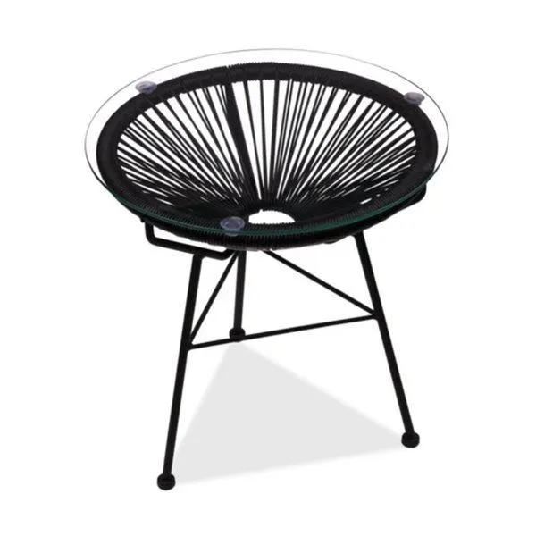 Table d'appoint Acapulco de Take me Home avec plateau en verre, noir