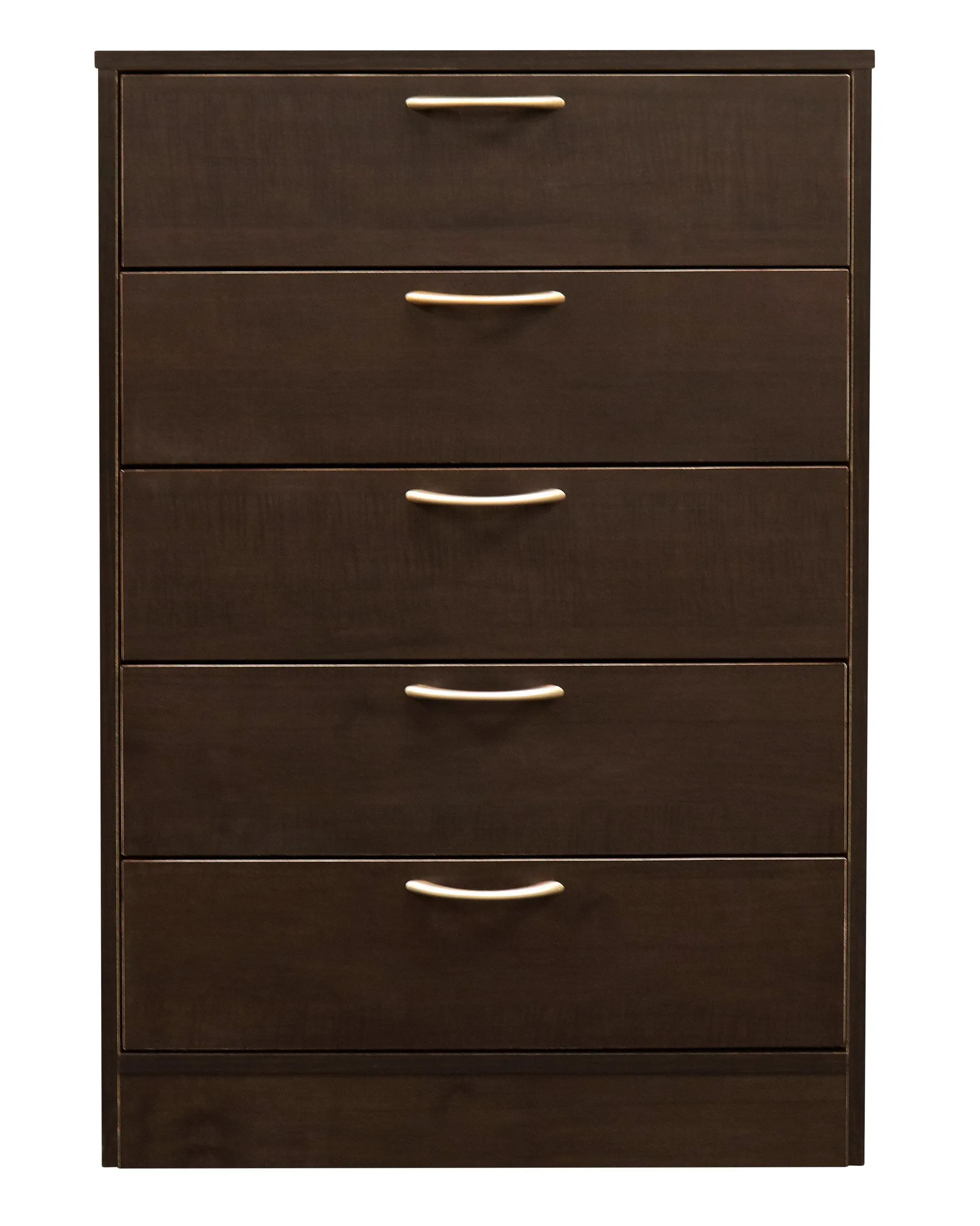 Commode verticale Arlo de 23,6 po (L) x 36,2 po (H) à 5 tiroirs pour la chambre à coucher, fabriquée au Canada - brun espresso