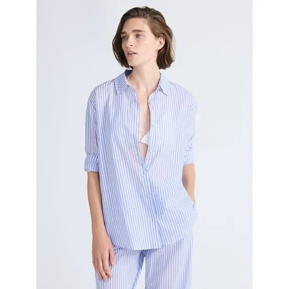 Free Assembly Women's Striped Cotton Coverup Tunic Shirt, Sizes XXS-XXL