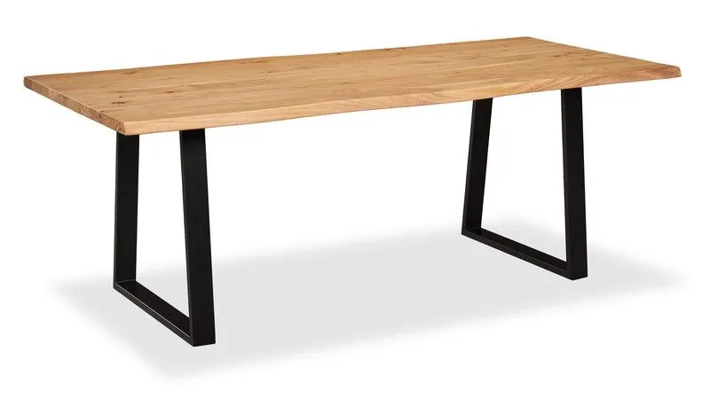 Table de salle à manger Oskar de 79 po (L) en acacia et métal - naturelle et noire