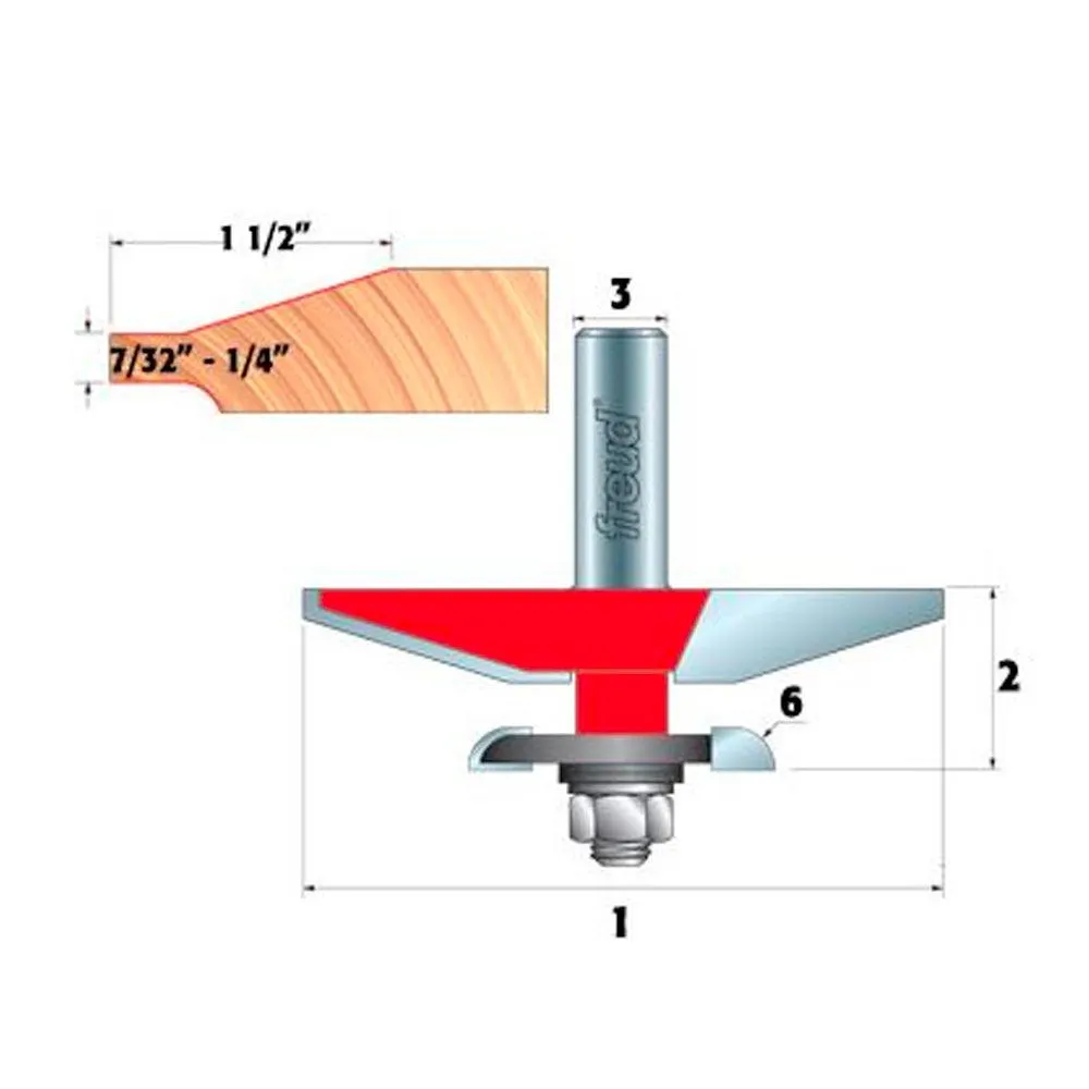 3 1/2" Raised Panel bit w/ Backcutters - Freud