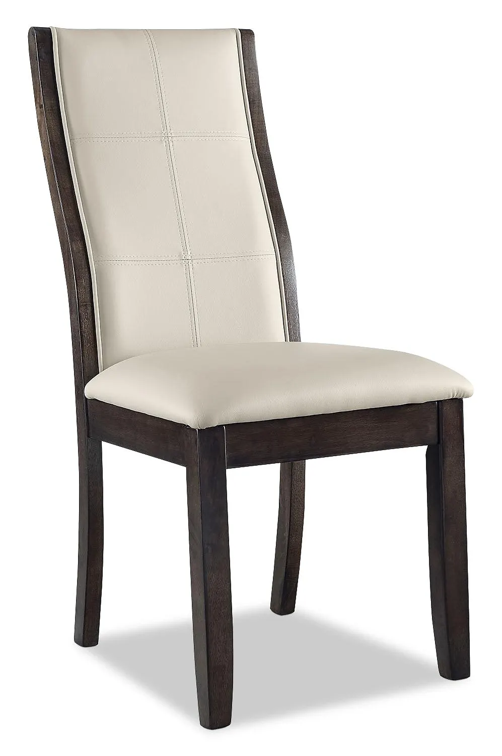 Chaise de salle à manger Tyler en tissu de cuir végétalien et en bois - taupe