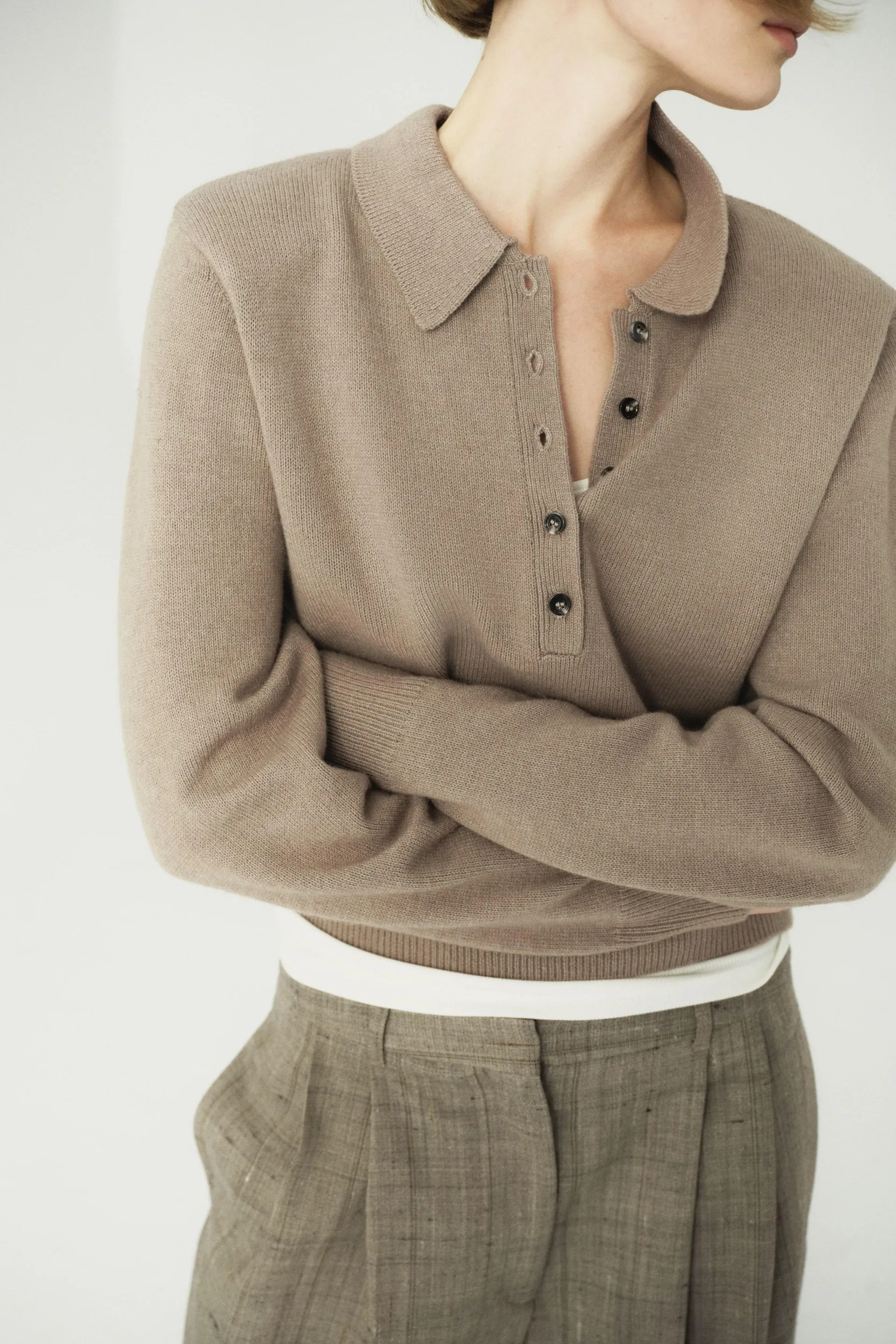 Chandail style polo avec épaulettes