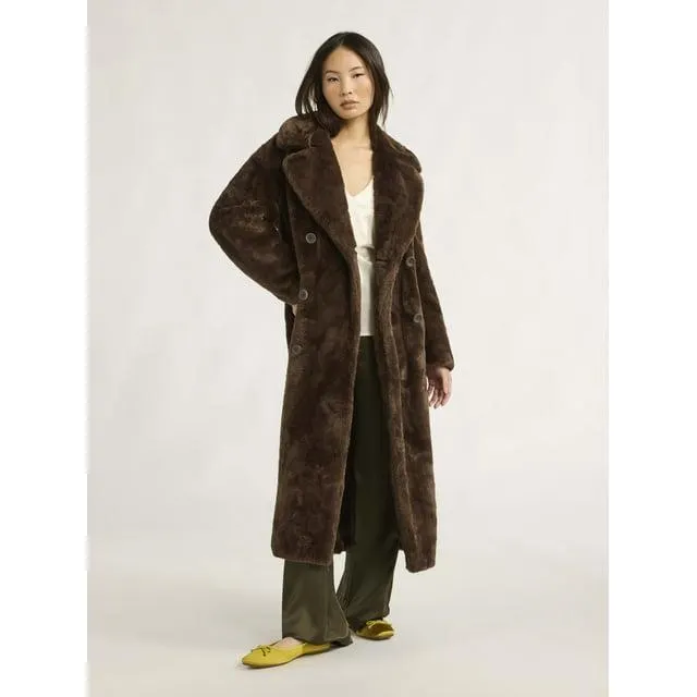 Scoop Women's & Women's Plus Faux Fur Oversized Maxi Coat, Sizes XS-4X