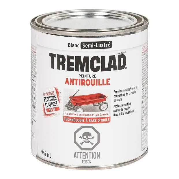 Peinture antirouille Tremclad blanc semi-lustré 946 ml