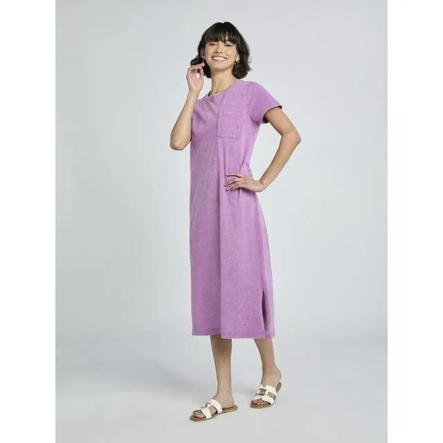 Time and Tru Women's and Women's Plus Cotton T-Shirt Dress with Short Sleeves, Sizes XS-4X