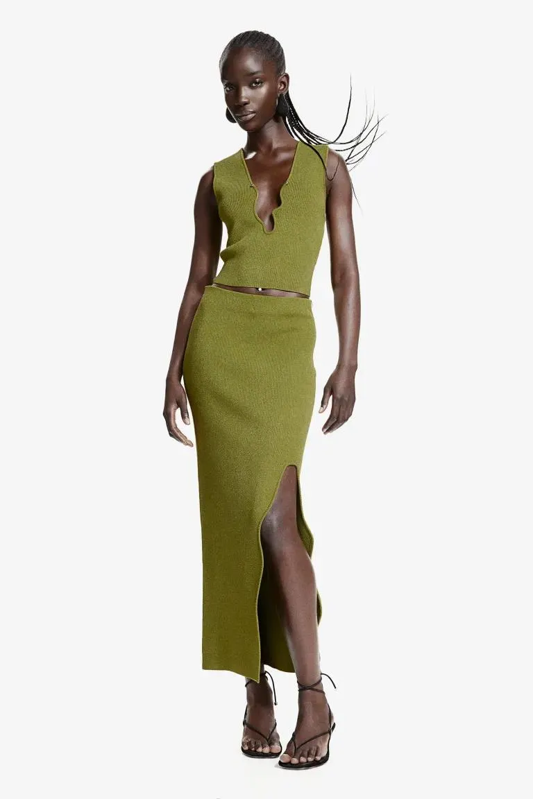 Sleeveless Top with Asymmetric Neckline