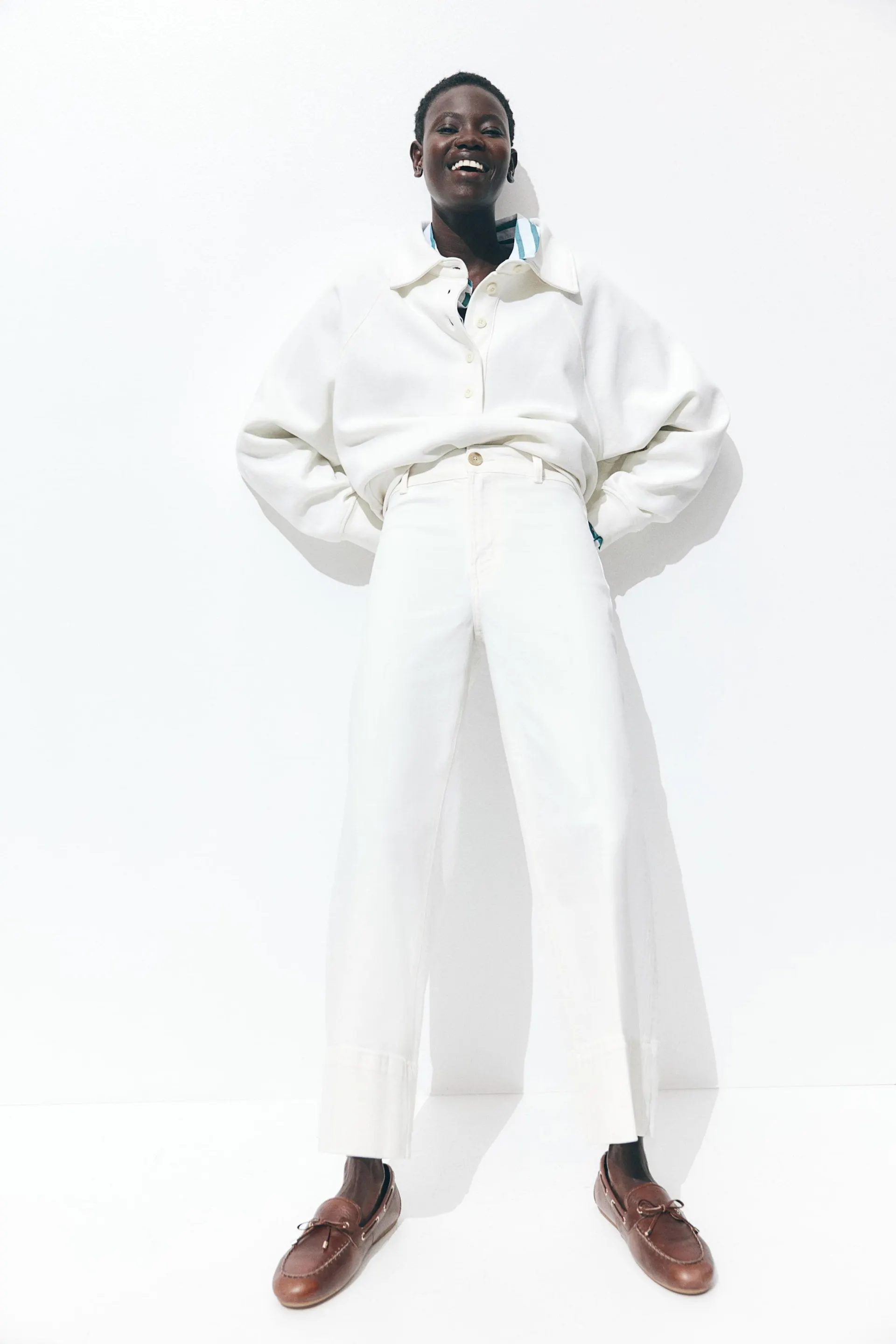 Wide High Cropped Jeans