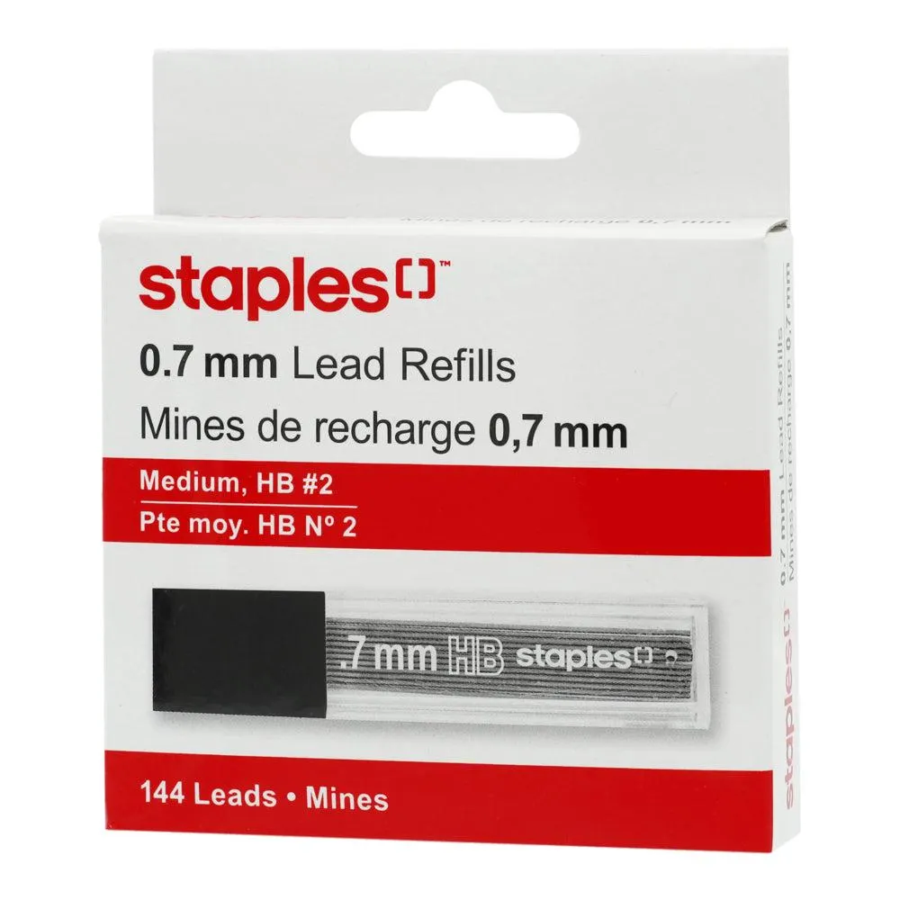 Staples - Mines de rechange pour portemine - 0,7 mm - HB - Paquet de 144