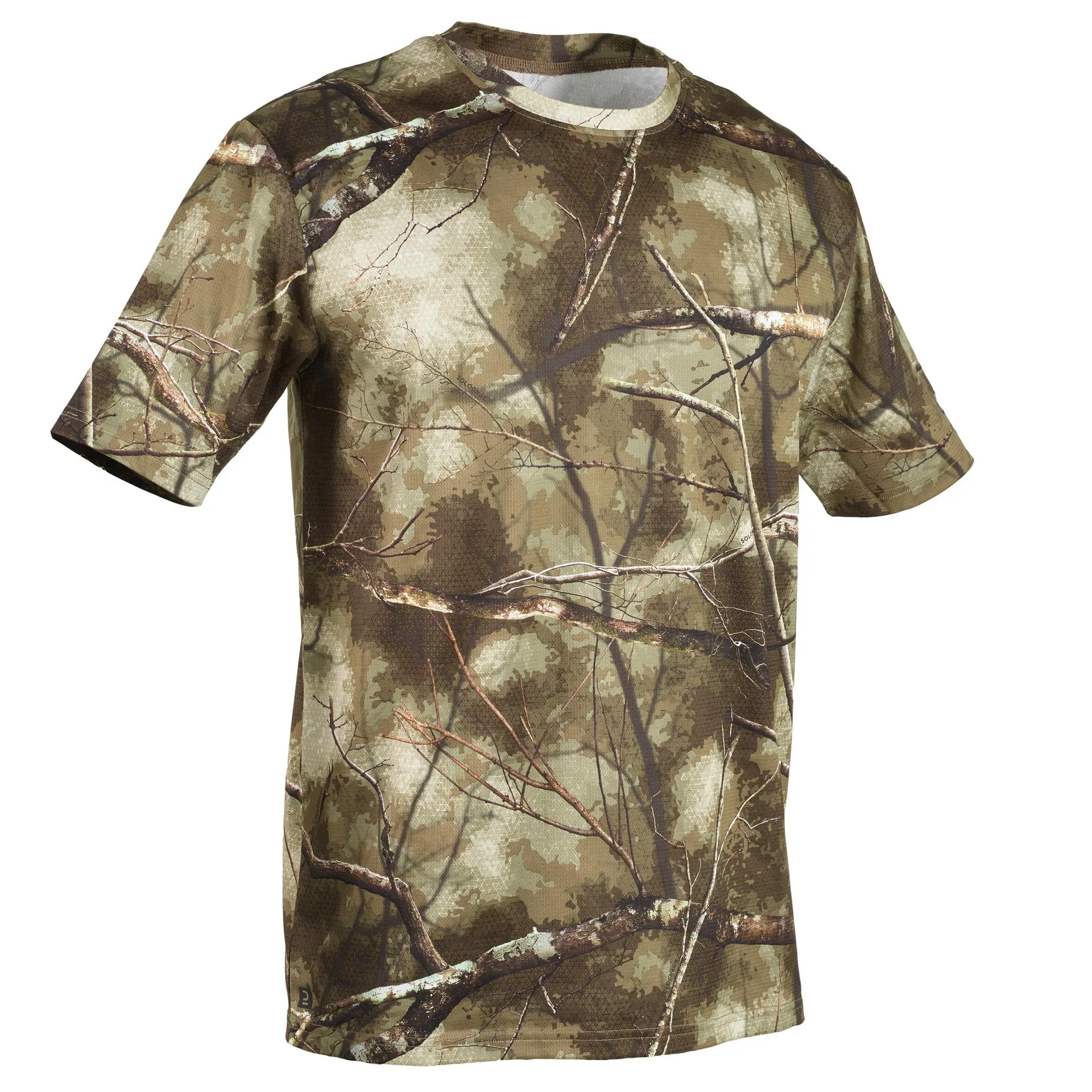 T-shirt respirant de chasse manches courtes respirant - 100 Treemetic camouflage