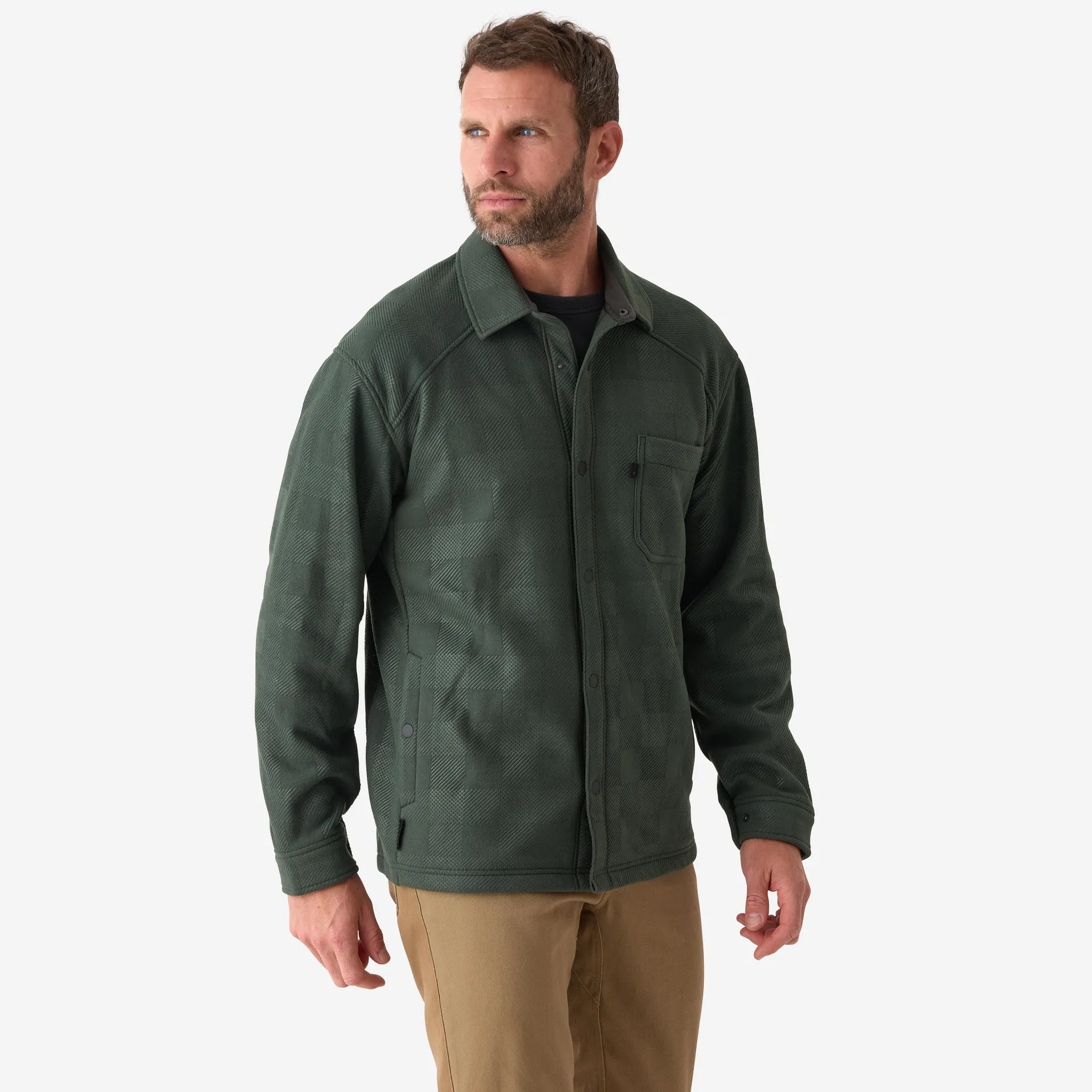 Surchemise de chasse en polaire homme, 100 vert