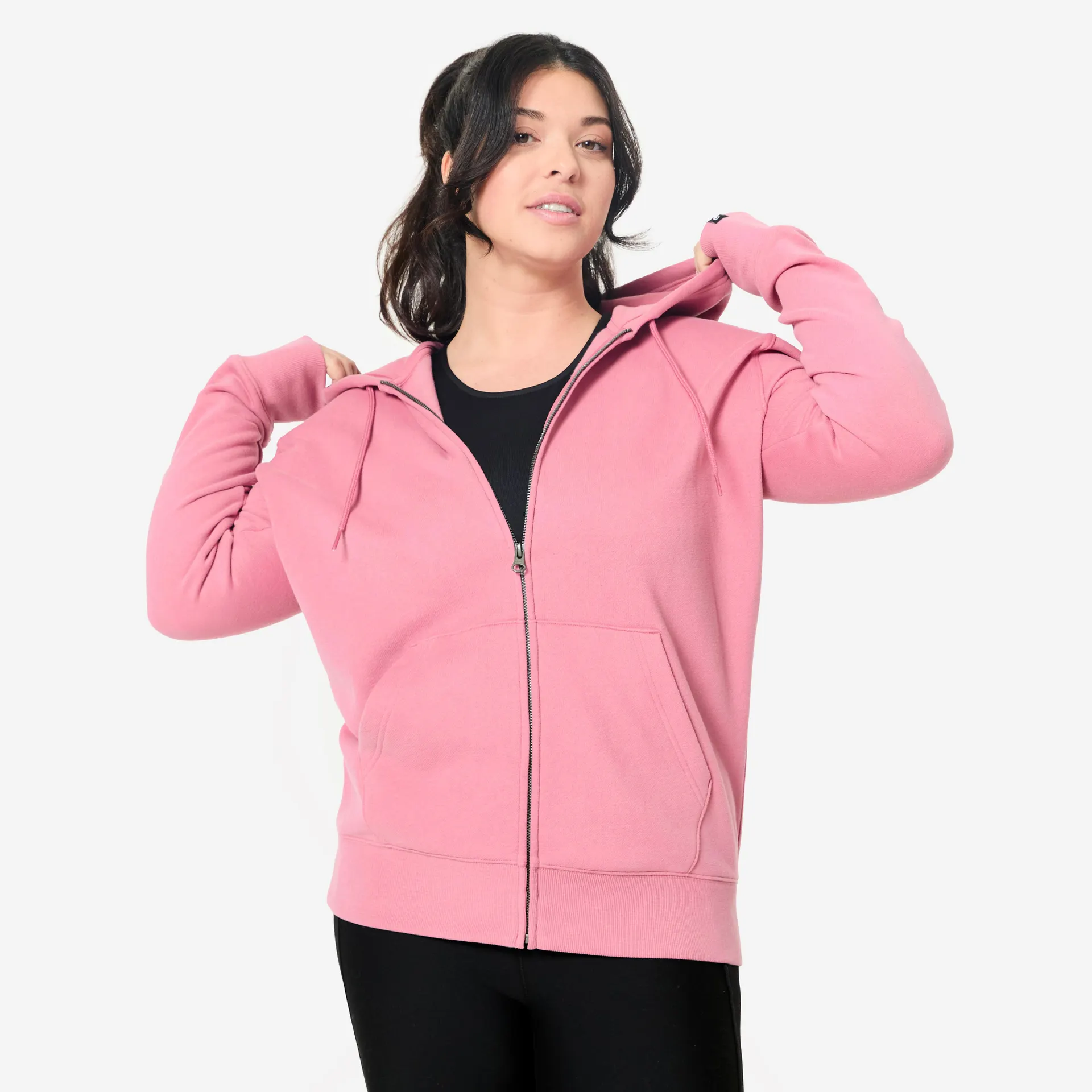 Chandail de sport en coton ouaté zippé femme