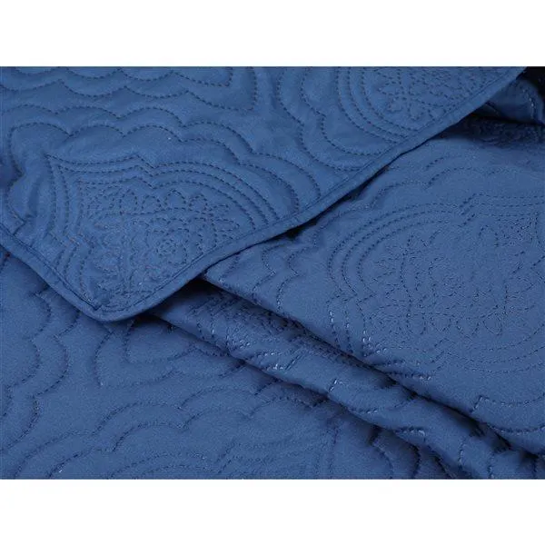 Ensemble de courtepointe Marina Decoration bleu marine pour très grand lit, 3 mcx