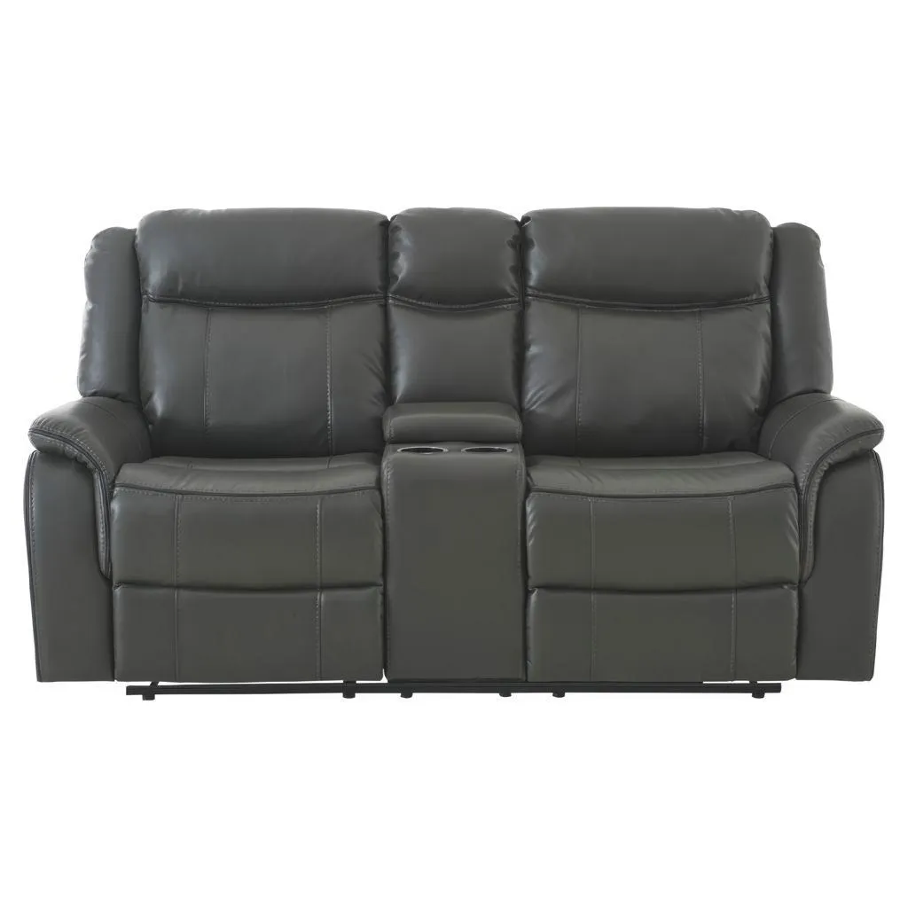 Causeuse inclinable avec console en similicuir