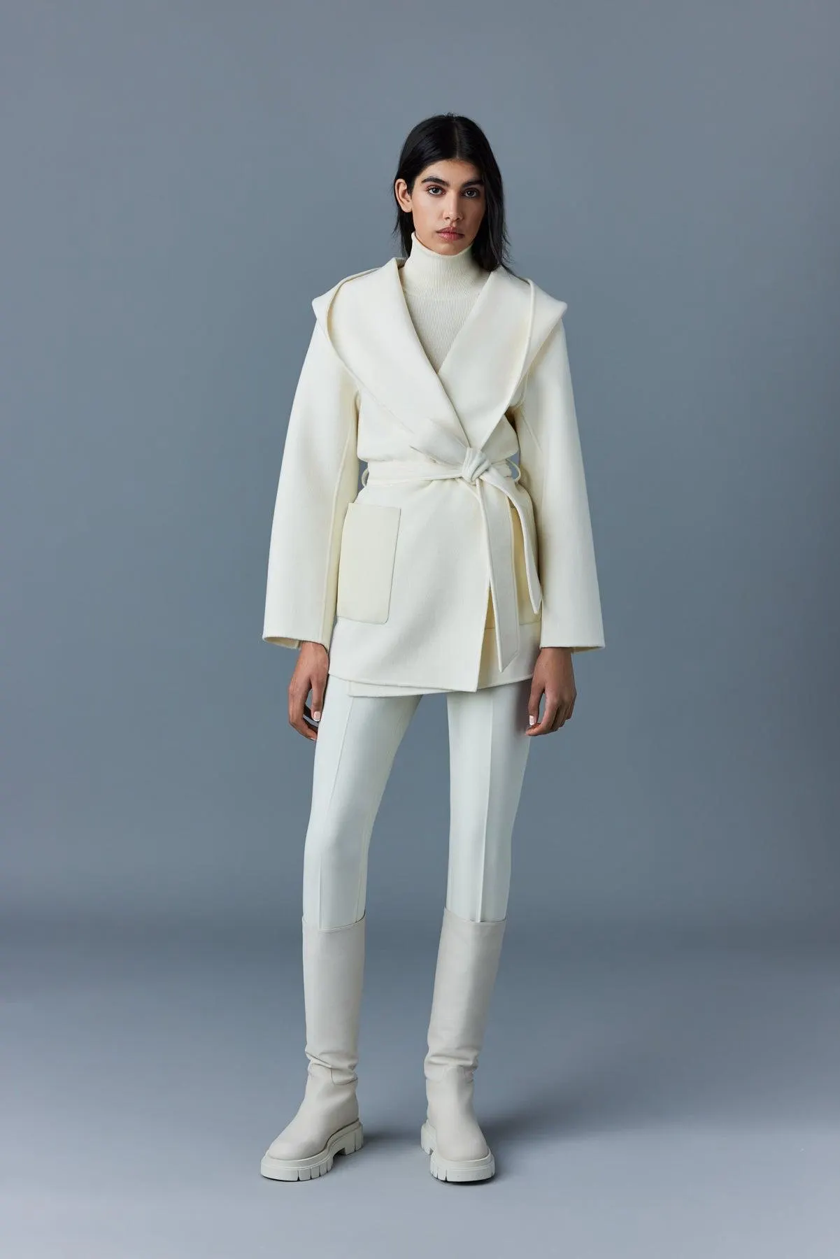 AZRA Double-face wool wrap coat