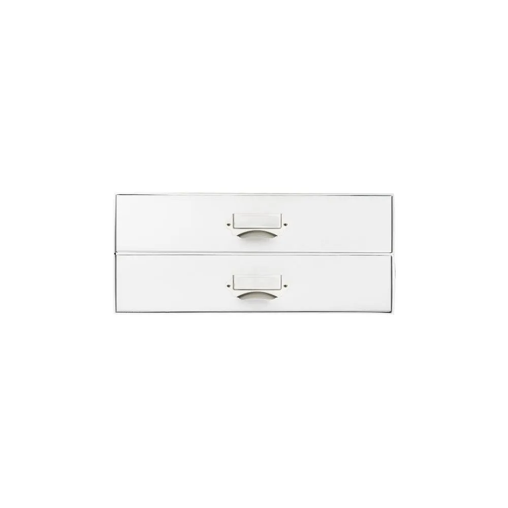 Gry Mattr - Porte-documents à 2 tiroirs de 13 x 10 x 5,7 po - blanc