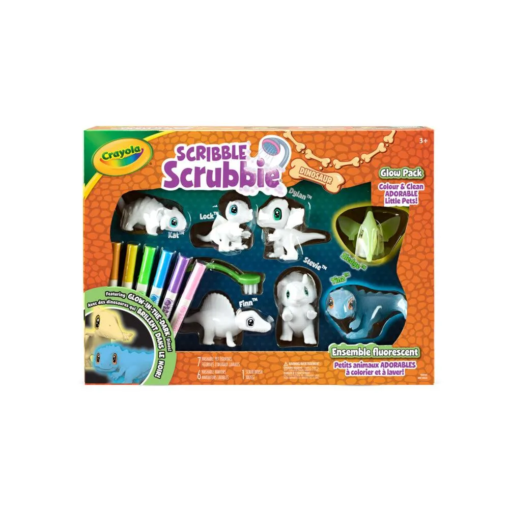 Crayola - Ensemble combo de dinosaures luminescents Scribble Scrubbie de