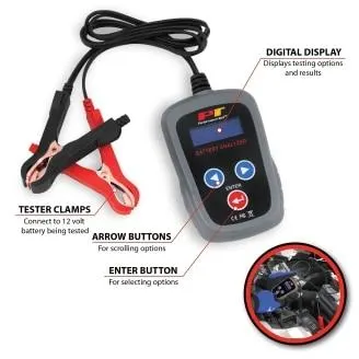 Analyseur de batterie numérique, 12 V