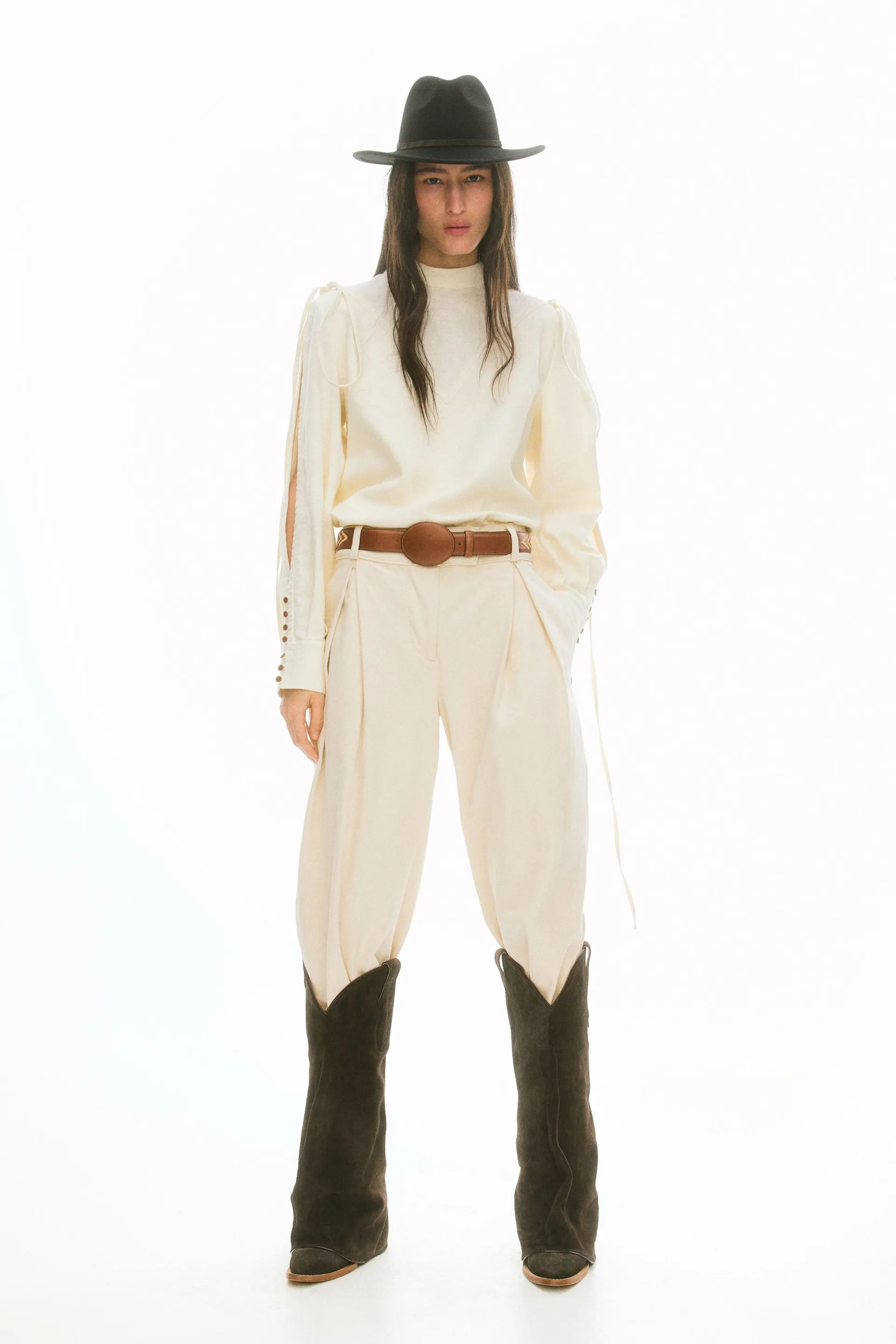 Blouse en lin mélangé