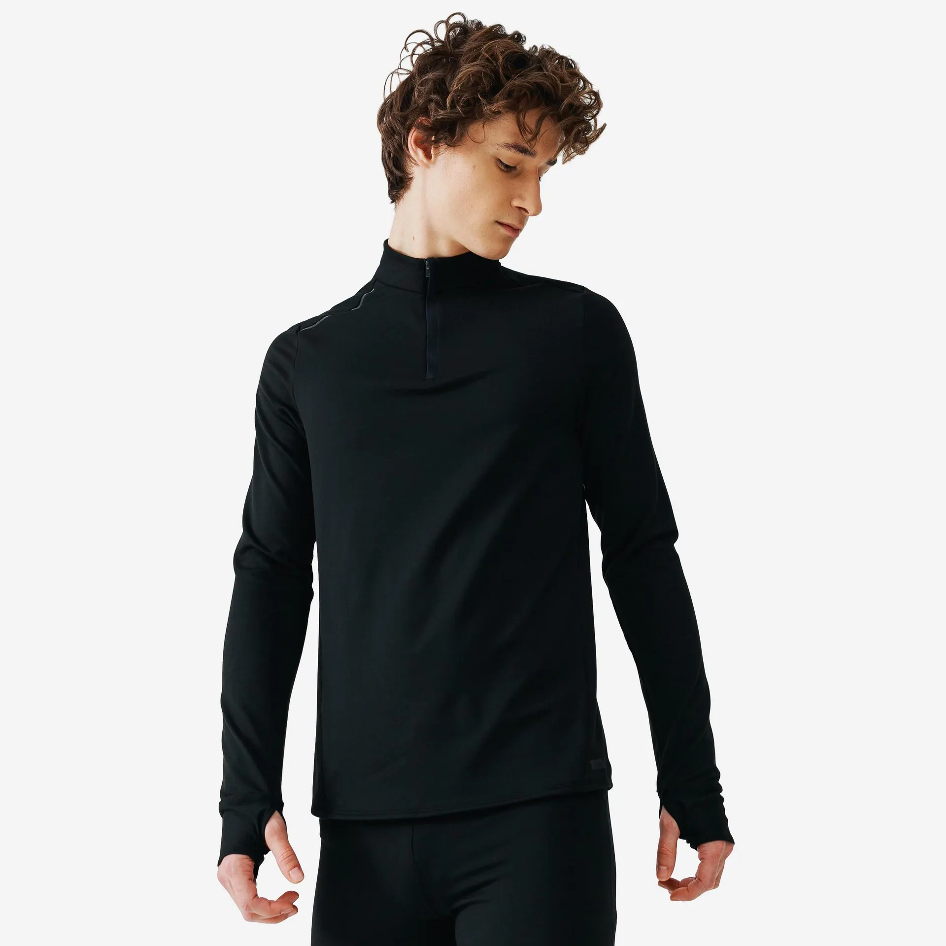 Chandail de course à pied à manches longues avec demi-zip homme – Run 100