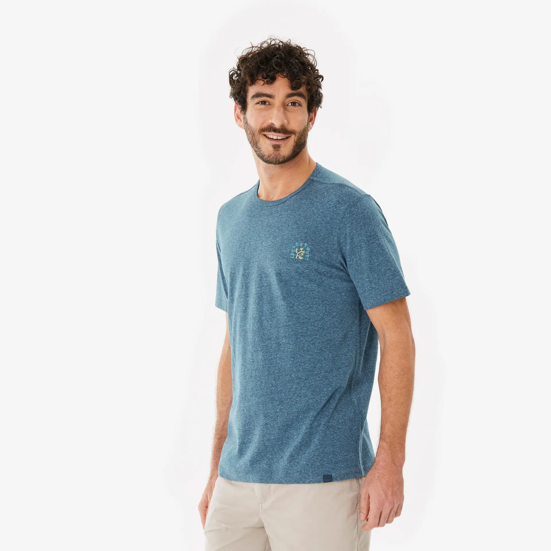 T-shirt en coton de randonnée homme - NH 100 vert