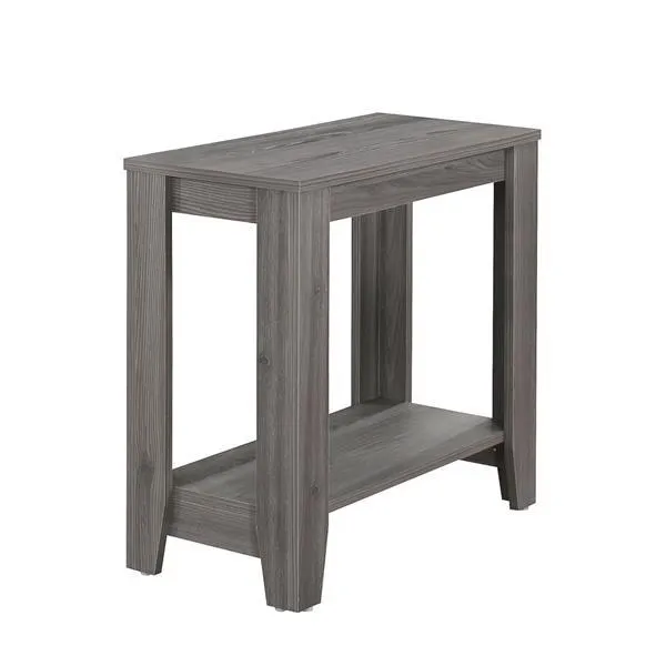 Table d'appoint, 11,75 po x 22 po, composite, gris