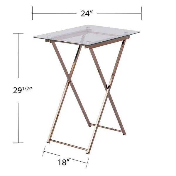 Table d'appoint rectangulaire Matagorda de Southern Enterprises en verre, champagne