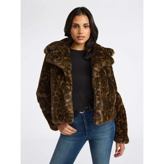 Sofia by Sofia Vergara Women's and Women's Plus Size Faux Fur Chubby Jacket, Sizes XS-4X