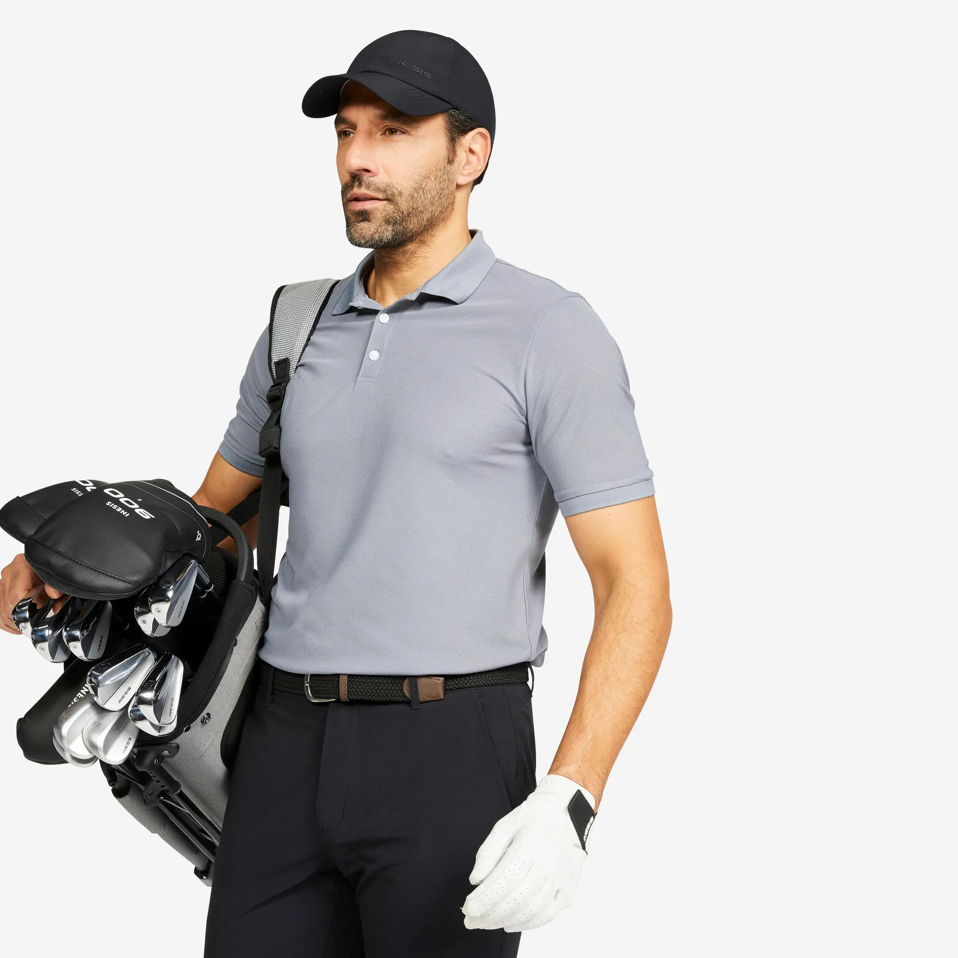 Polo de golf à manches courtes homme – WW 500 gris