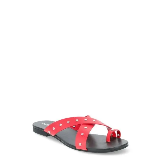 No Boundaries Women's Studded Toe Loop Sandals