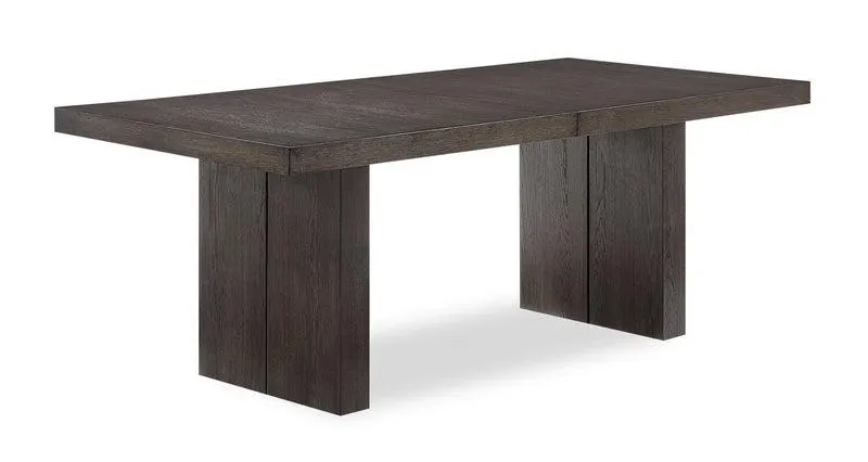 Table de salle à manger Zelda de 78 po à 96 po (L) avec base piédestal - brun espresso