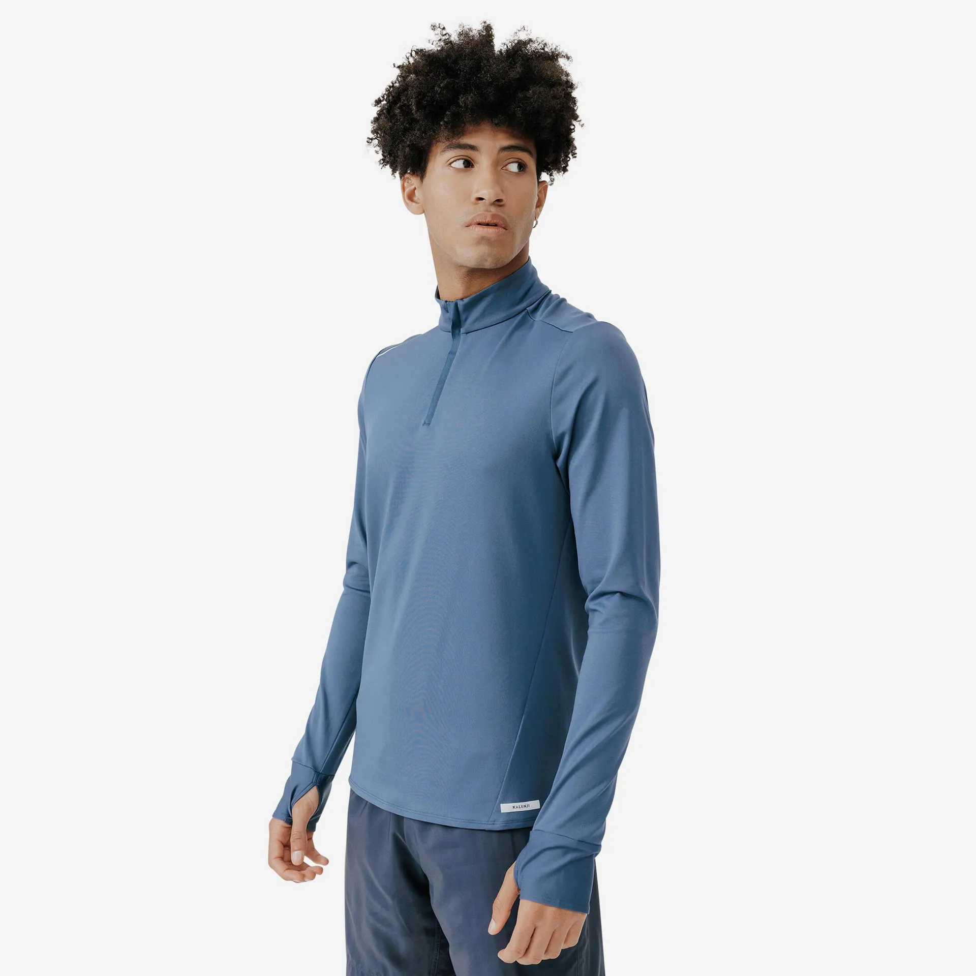 Chandail de course à pied à manches longues avec demi-zip homme – Run 100