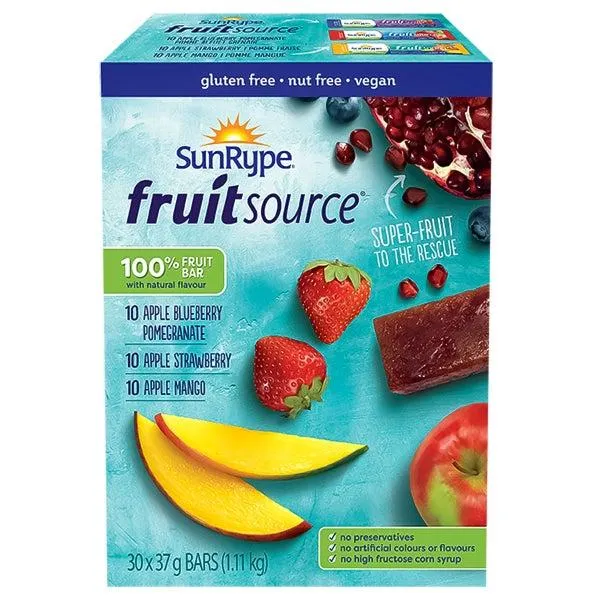 SunRype Fruit Source Fruit Bars, 30 × 37 g