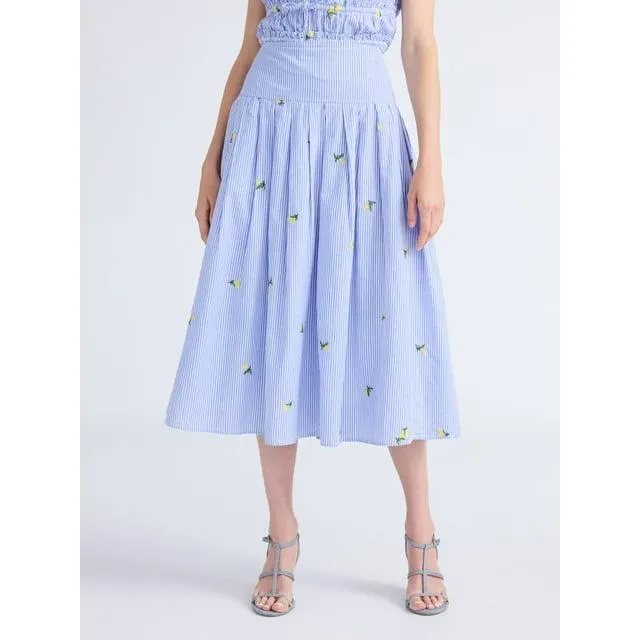 Free Assembly Women's and Women’s Plus Pleated Cotton Maxi Skirt, Sizes 0-28W