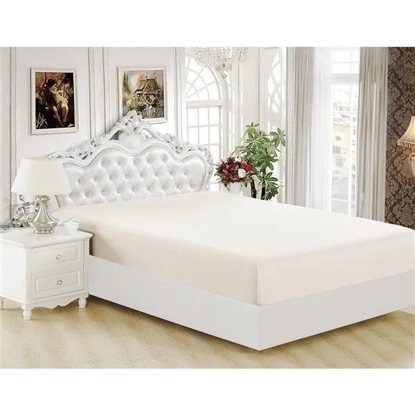 Drap Marina Decoration ivoire pour grand lit en polyester