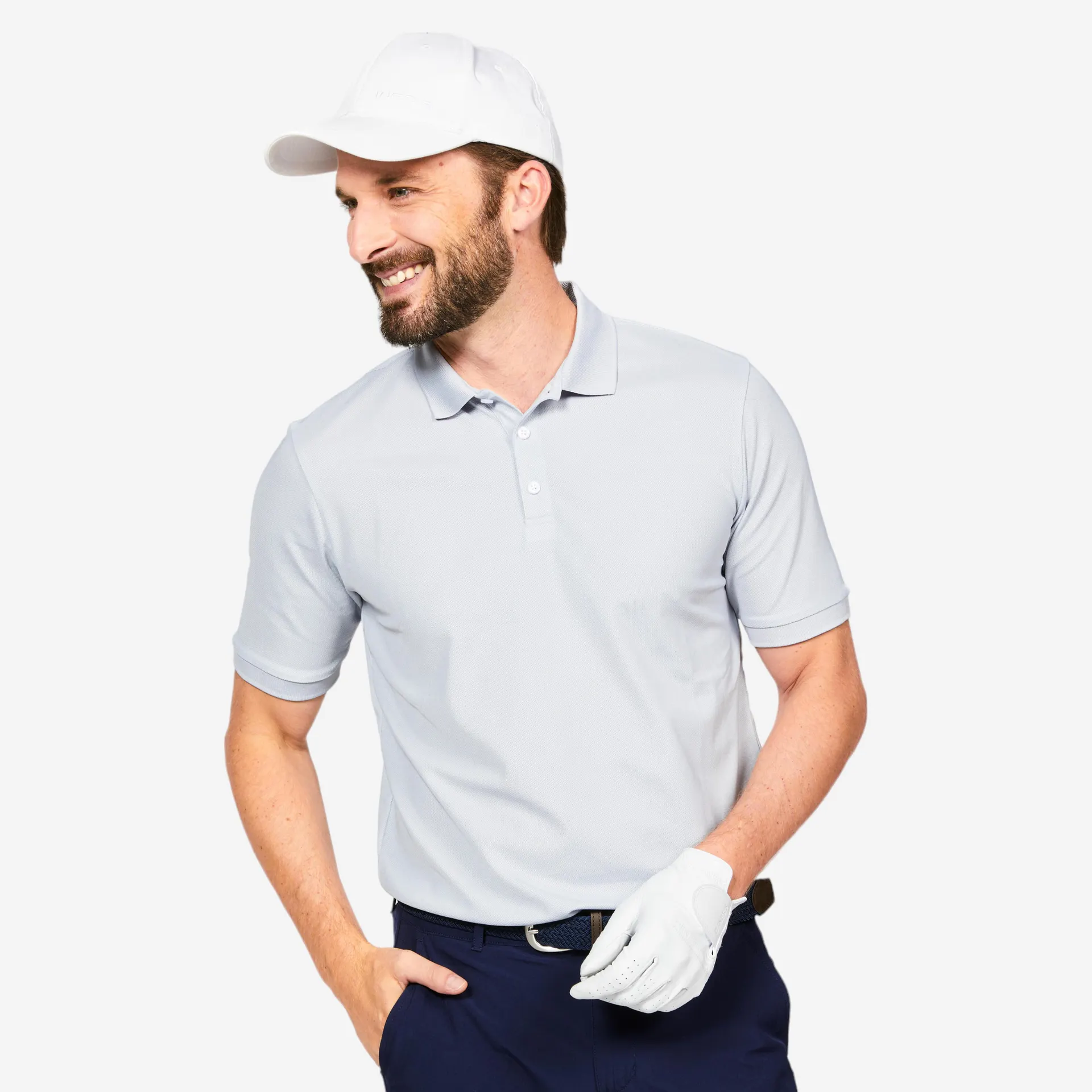 Polo de golf à manches courtes homme – WW 500 gris perle