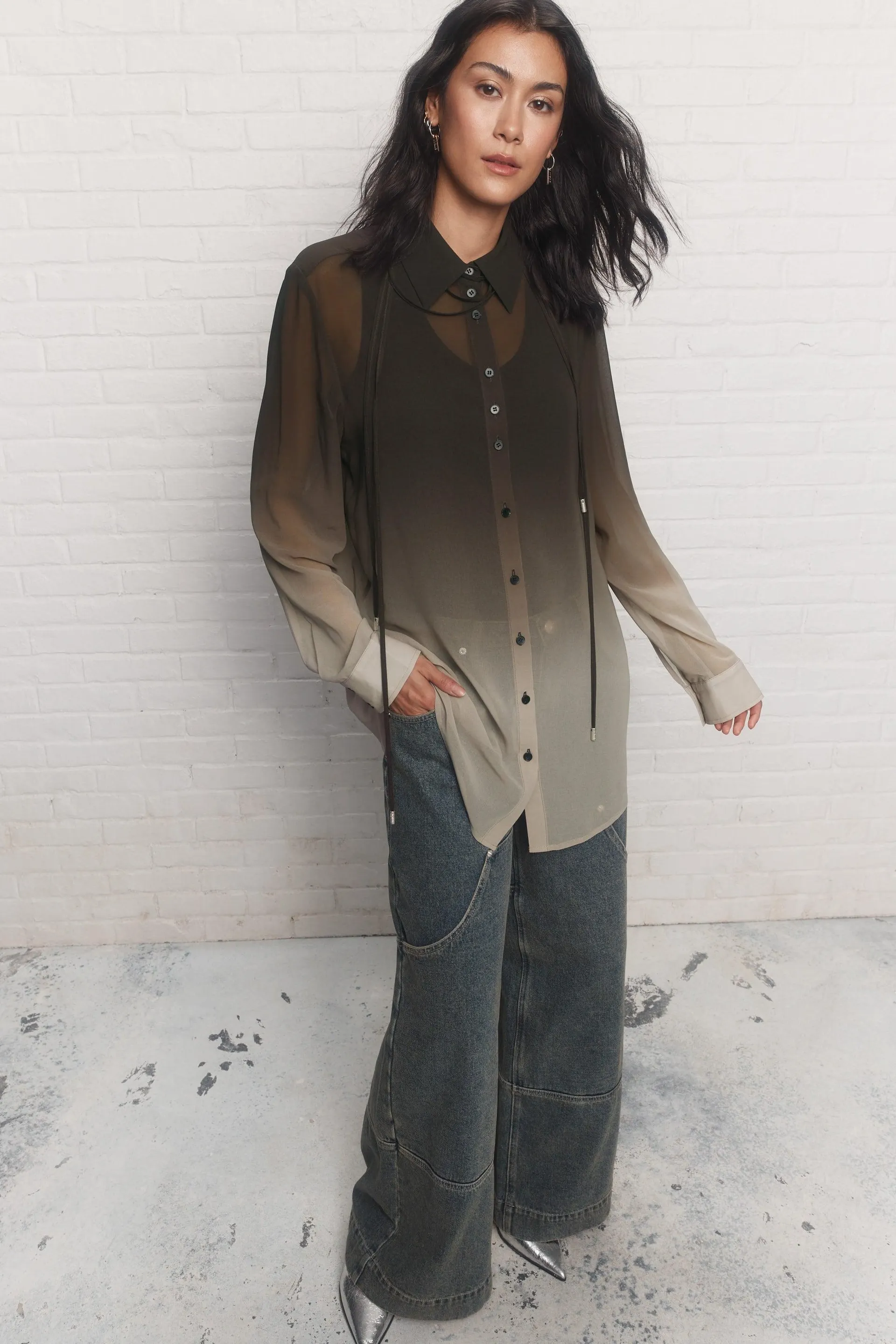 Bonnie | Chemise vert dégradé