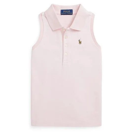 Girls' [2-6X] Cotton Mesh Sleeveless Polo