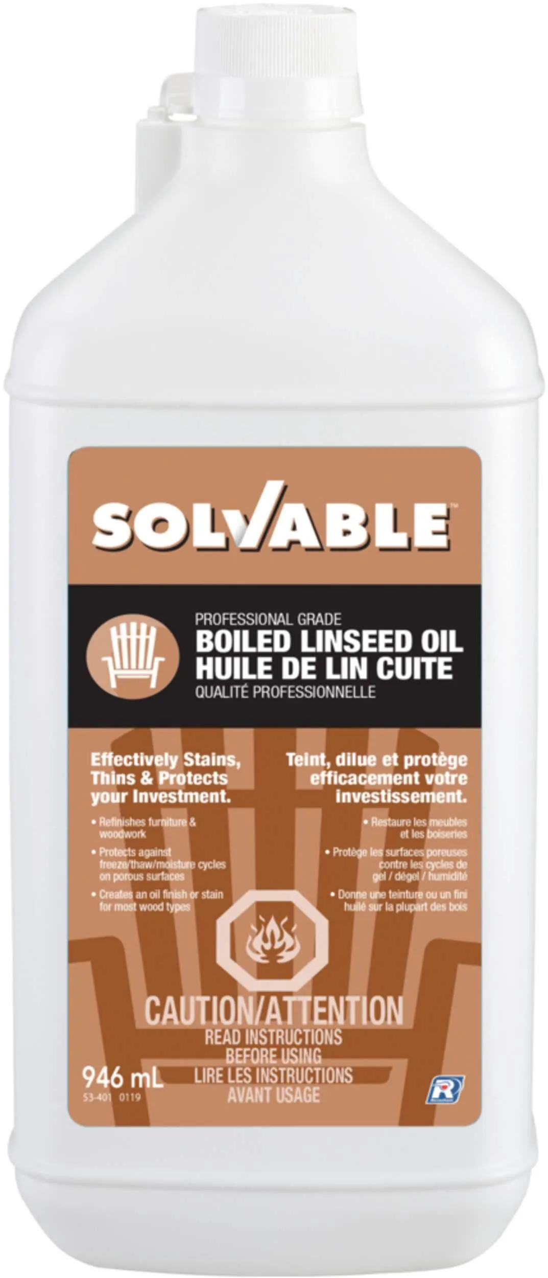 Huile de lin bouillie soluble de qualité professionnelle