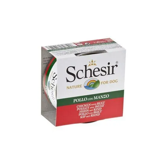 Nourriture humide au poulet et boeuf pour chien adulte