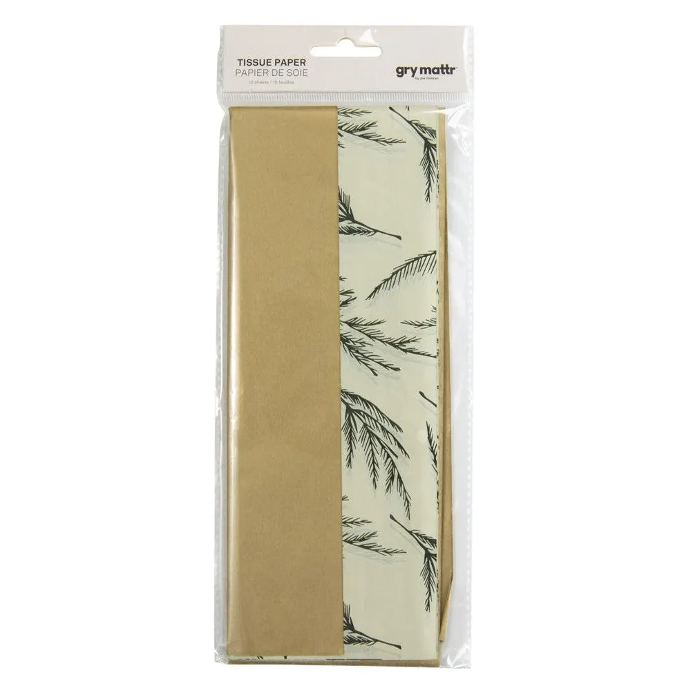 Gry Mattr - Papier de soie Plaid - 20 po x 20 po - paquet de 10