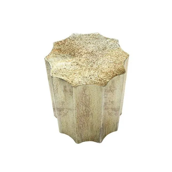 Table-tambour d'appoint ronde moderne de salon Monarch Specialties 20 x 22 po h en métal or antique brossé