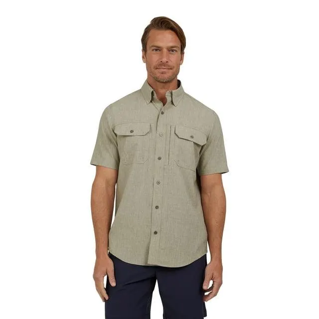 Chaps Men's and Big Men's Short Sleeve Everyday Performance Chambray Shirt, Sizes S-3XL
