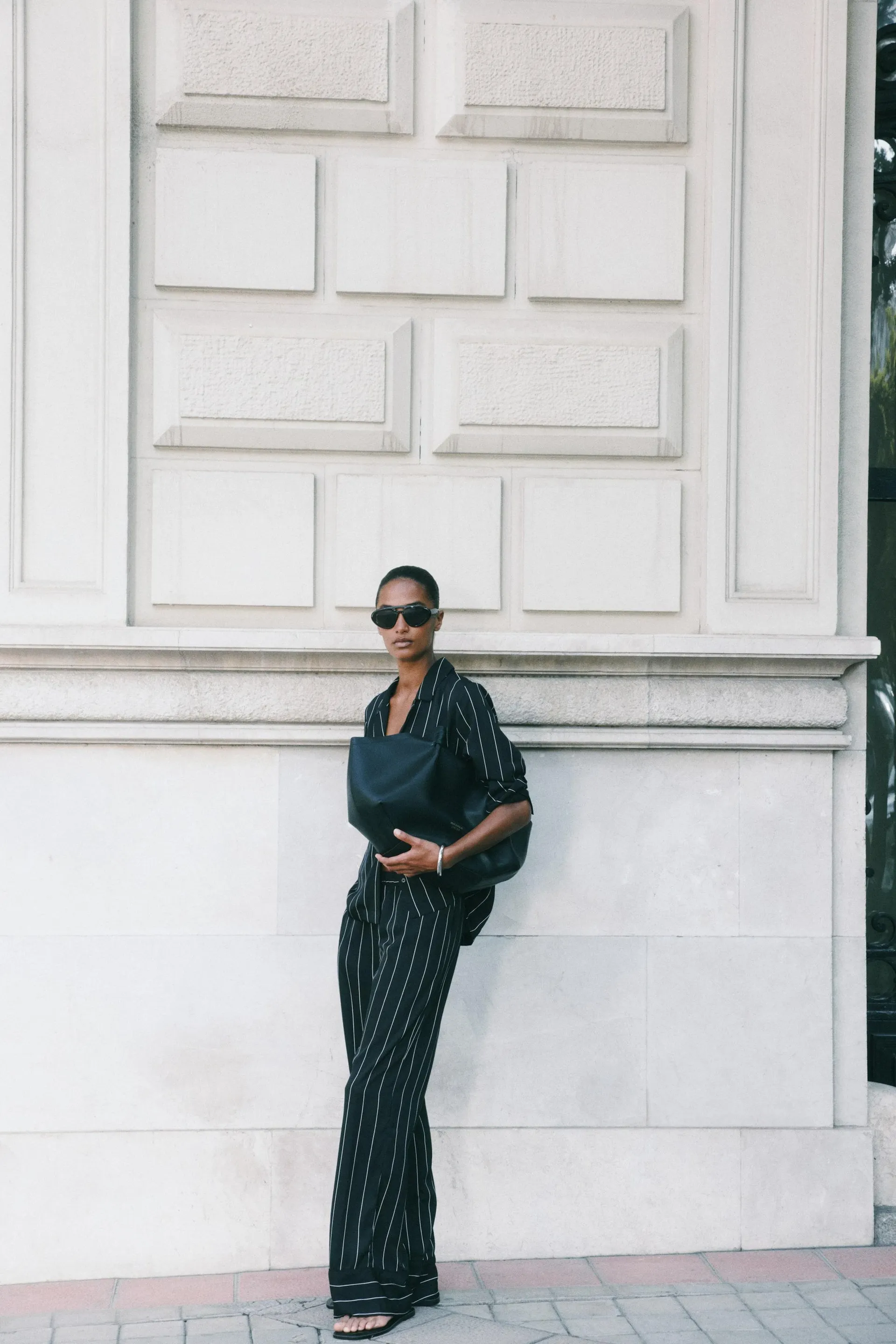 Pantalon ample en sergé