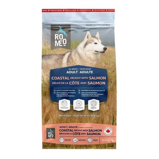 Nourriture sèche Délice de la côte avec saumon pour chiens, 18,14 kg