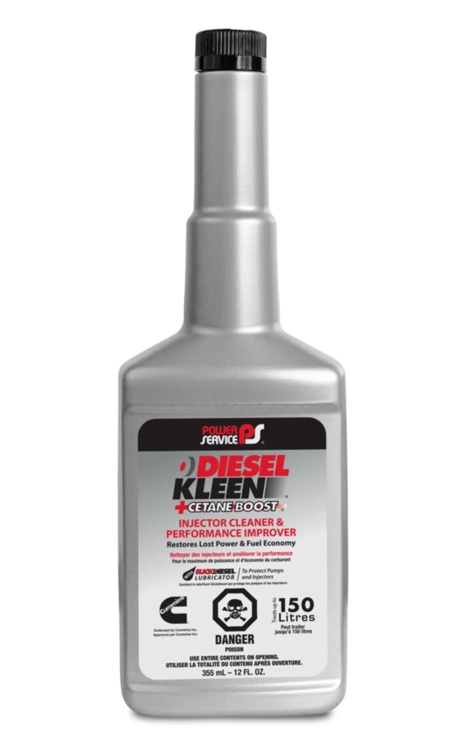 Nettoyant et amplificateur de performance pour injecteurs diesel Power Service 3016-09 Diesel Kleen avec cétane, 355 mL