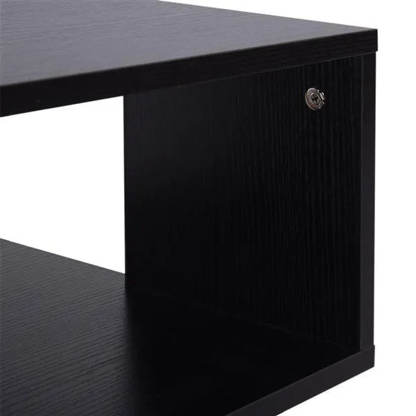 Table pour canapé HomCom carrée en bois noir