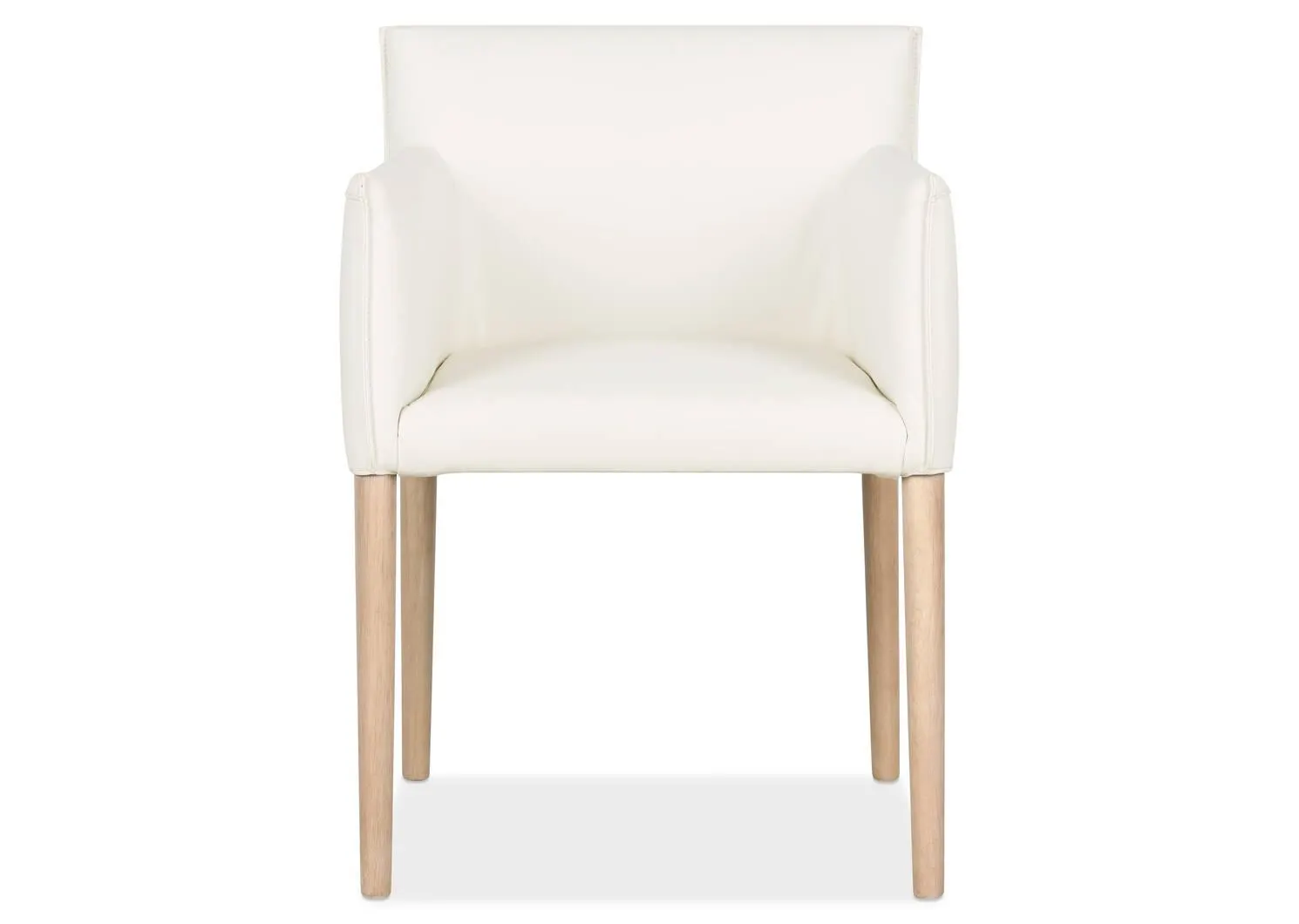 Chaise en cuir avec accoudoirs Marciona -Forega blanc